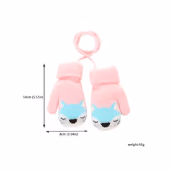 Cartoon Fox Baby Mittens Winter Warm Kids Baby Girl Gloves Knitted Children - style1 red
