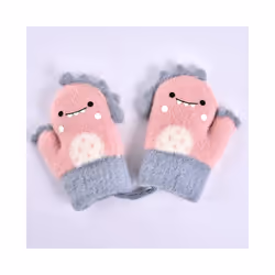 Cartoon Fox Baby Mittens Winter Warm Kids Baby Girl Gloves Knitted Children - pink style 5