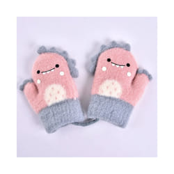 Cartoon Fox Baby Mittens Winter Warm Kids Baby Girl Gloves Knitted Children - pink style 5