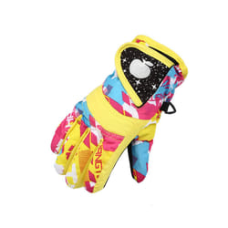 Girls Boys Waterproof Warm Gloves Winter Professional Ski Gloves Snow - 3-7 children, yellow