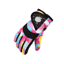 Girls Boys Waterproof Warm Gloves Winter Professional Ski Gloves Snow - 3-7 children, Parquet