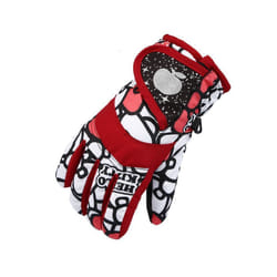Girls Boys Waterproof Warm Gloves Winter Professional Ski Gloves Snow - 3-7 children, red