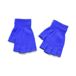 Hot Children Magic Knitted Gloves Kids Stretch Half Finger Glove Winter - One Size, Blue