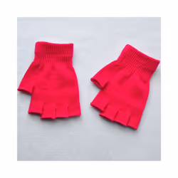 Hot Children Magic Knitted Gloves Kids Stretch Half Finger Glove Winter - One Size, Rose Red