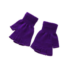 Hot Children Magic Knitted Gloves Kids Stretch Half Finger Glove Winter - One Size, 4