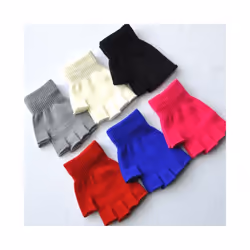Hot Children Magic Knitted Gloves Kids Stretch Half Finger Glove Winter - One Size, 8