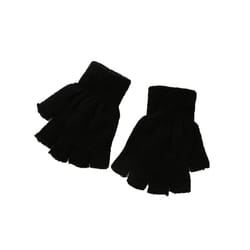 Hot Children Magic Knitted Gloves Kids Stretch Half Finger Glove Winter - One Size, 5