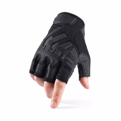 Fingerless Glove Half Finger Gloves Tactical Military Army Mittens SWAT - M, Balck