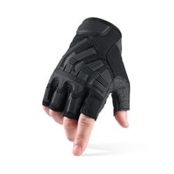 Fingerless Glove Half Finger Gloves Tactical Military Army Mittens SWAT - M, Balck