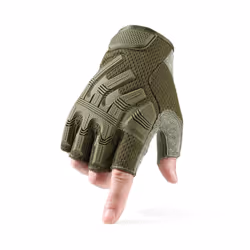 Fingerless Glove Half Finger Gloves Tactical Military Army Mittens SWAT - L, Green