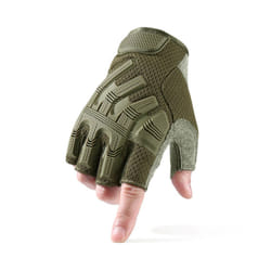 Fingerless Glove Half Finger Gloves Tactical Military Army Mittens SWAT - xL, Green