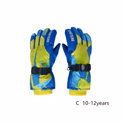 Kids Winter Ski Gloves Waterproof Warm Padded Mitten For Girls Boys Outdoor - C  L 10-12Y