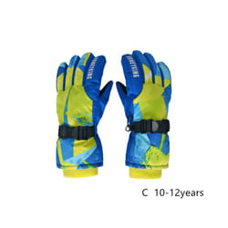 Kids Winter Ski Gloves Waterproof Warm Padded Mitten For Girls Boys Outdoor - C  L 10-12Y