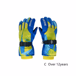 Kids Winter Ski Gloves Waterproof Warm Padded Mitten For Girls Boys Outdoor - C xL Over 12Y