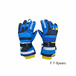 Kids Winter Ski Gloves Waterproof Warm Padded Mitten For Girls Boys Outdoor - F  M 7-9Y