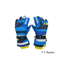 Kids Winter Ski Gloves Waterproof Warm Padded Mitten For Girls Boys Outdoor - F  M 7-9Y