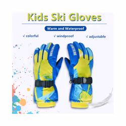 Kids Winter Ski Gloves Waterproof Warm Padded Mitten For Girls Boys Outdoor - F   L 10-12Y