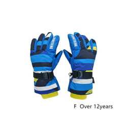 Kids Winter Ski Gloves Waterproof Warm Padded Mitten For Girls Boys Outdoor - F  xL Over 12Y