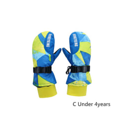 Kids Winter Ski Gloves Waterproof Warm Padded Mitten For Girls Boys Outdoor - C xS Under 4Y
