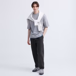 Uniqlo Japan Cotton Relaxed Ankle Pants - 68 BLUE/S