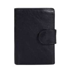 Men Wallet Oil Wax Cowhide Genuine Leather Wallets Coin Purse Clutch Hasp Open Top Quality Retro Short Wallet 13.5cm - black