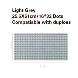 51*25.5cm Large Particle Building Blocks Baseplate Bricks Base Plate DIY Educational Toys for Children Bricks Wall - grey