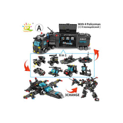 Swat Police Station Truck Model Building Blocks City Machine Helicopter - A