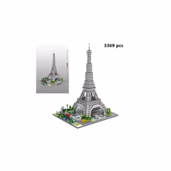 City Architecture Eiffel Tower Big Ben Pair Louvre Micro Building Blocks - 069 no box
