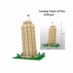 City Architecture Eiffel Tower Big Ben Pair Louvre Micro Building Blocks - 069 no box