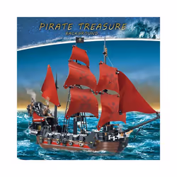 City Of The Caribbean Pirates Ships Building Blocks DIY 4195 Queen Annes - Black Pearl