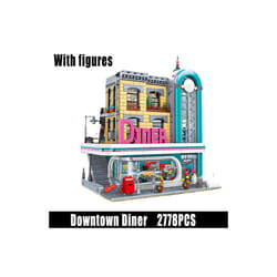 Creatoring Expert Pet Book Shop Town Hall Downtown Diner Model  Modular - 2778PCS