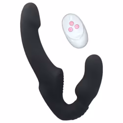 10 Speeds Strapless Strapon Dildo Vibrator Female Double Vibrating G Spot Adult Sex Toys for Women Couple Lesbian - black, NO ...