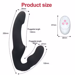 10 Speeds Strapless Strapon Dildo Vibrator Female Double Vibrating G Spot Adult Sex Toys for Women Couple Lesbian - pink, With Pants
