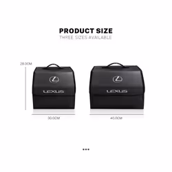 Car Trunk Storage Bag Leather Camping Box Collapsible For Lexus IS300h - A-S