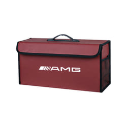 Car Leather Organizer Bag Foldable Trip Storage Box For Mercedes Benz - C-Red