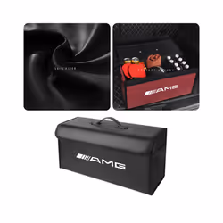 Car Leather Organizer Bag Foldable Trip Storage Box For Mercedes Benz - C-Red