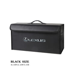 Car Leather Organizer Bag Foldable Trip Storage Box For Lexus IS250 IS200 - C-Black