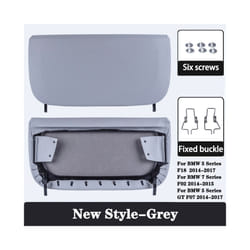 Car Seat Back Panel Cover For BMW 5 Series F10 GT 7 Series F01 F02 High - New Style-Gray