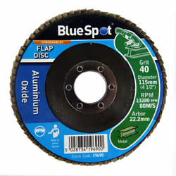 Bluespot 4.5" 115mm Sanding Discs - 40, 60, 80, 120 Grit Available - 40 Grit, 12 Pack