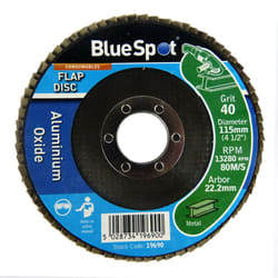 Bluespot 4.5" 115mm Sanding Discs - 40, 60, 80, 120 Grit Available - 40 Grit, 12 Pack