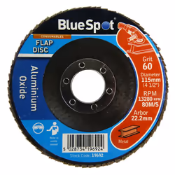 Bluespot 4.5" 115mm Sanding Discs - 40, 60, 80, 120 Grit Available - 40 Grit, 12 Pack