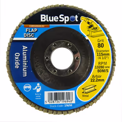 Bluespot 4.5" 115mm Sanding Discs - 40, 60, 80, 120 Grit Available - 40 Grit, 12 Pack