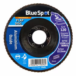 Bluespot 4.5" 115mm Sanding Discs - 40, 60, 80, 120 Grit Available - 120 Grit, 10 Pack