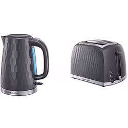 Russell Hobbs Honeycomb Kettle and 2 Slice Toaster - Grey, Kettle and 2 Slice Toaster