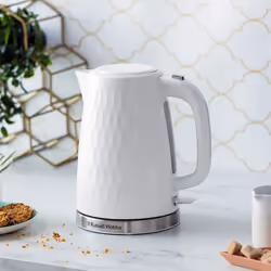 Russell Hobbs Honeycomb Kettle and 2 Slice Toaster - White, Kettle and 4 Slice Toaster