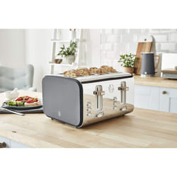 Swan ST14620WHTN, 4 Slice Nordic Toaster, Soft Touch Housing and Matt Finish - Grey