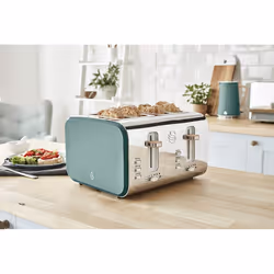 Swan ST14620WHTN, 4 Slice Nordic Toaster, Soft Touch Housing and Matt Finish - Green
