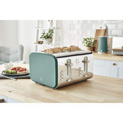 Swan ST14620WHTN, 4 Slice Nordic Toaster, Soft Touch Housing and Matt Finish - Green