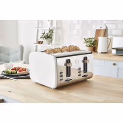 Swan ST14620WHTN, 4 Slice Nordic Toaster, Soft Touch Housing and Matt Finish - White