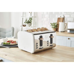 Swan ST14620WHTN, 4 Slice Nordic Toaster, Soft Touch Housing and Matt Finish - White